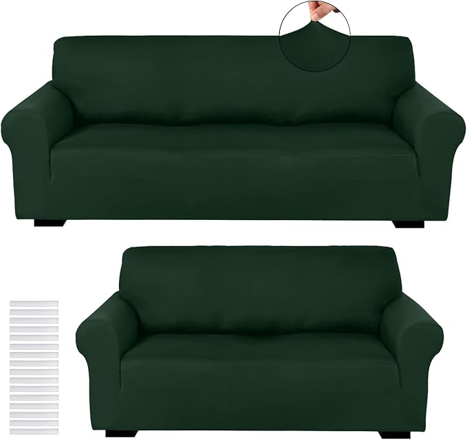 Peryiter 2 Pcs Sofa Covers Couch and Loveseat Covers Set Stretch Sofa Slipcover by Peryiter