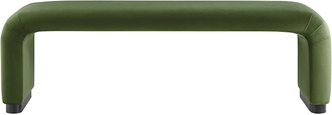 Modway EEI-6734-BLK-MOS Koda Performance Velvet Waterfall Long Bench - Image 5
