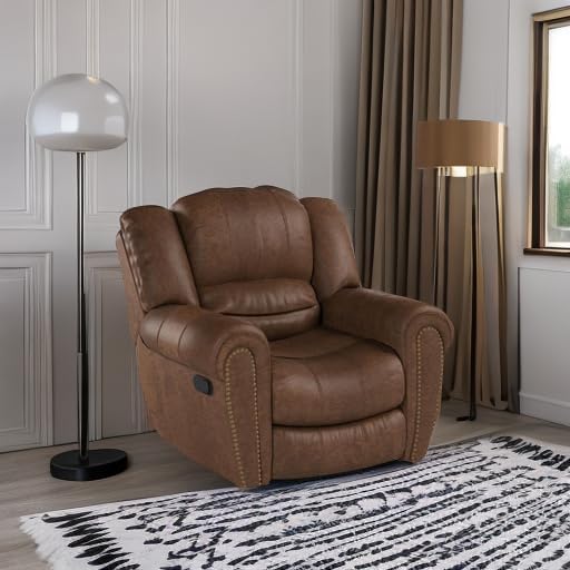CANMOV Leather Recliner Chair, Classic and Traditional Manual Recliner Chair - Image 5