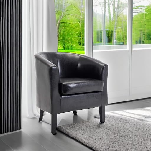 BELLEZE Accent Barrel Chair, Club Tub Sofa Corner Chair - Image 5