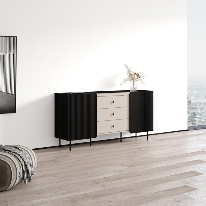 Meble Furniture Dalia 160cm x 45cm x 75cm Engineered Wood Sideboard — Cashmere - Image 4