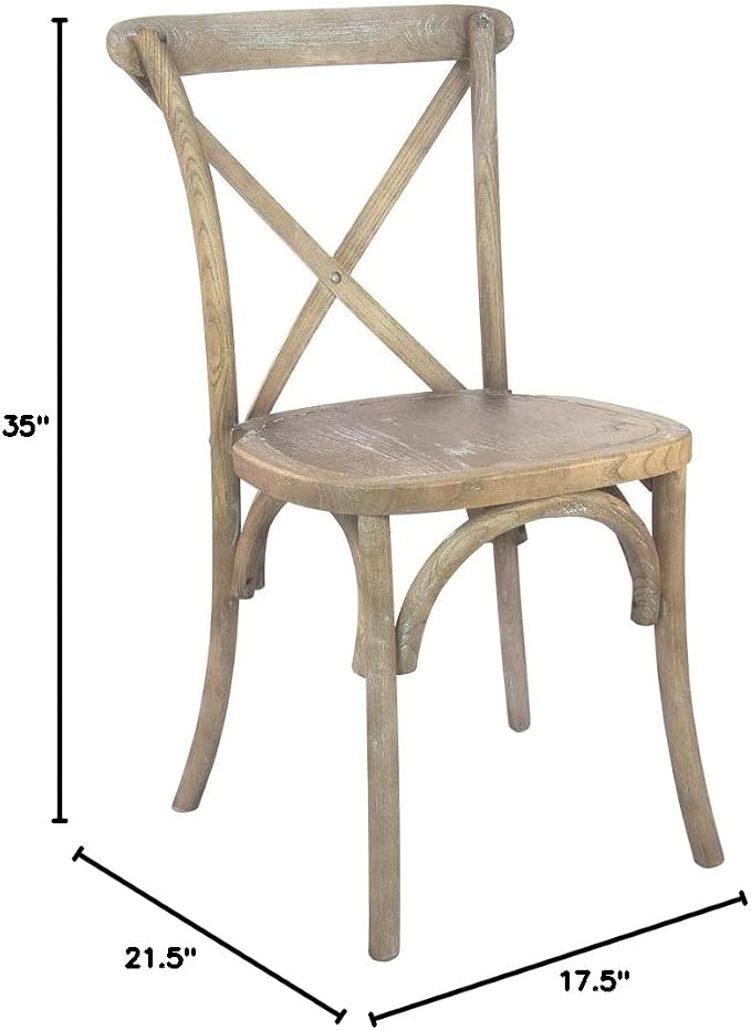 EMMA + OLIVER 2-Pack Wooden X-Back Dining Chair - Image 2