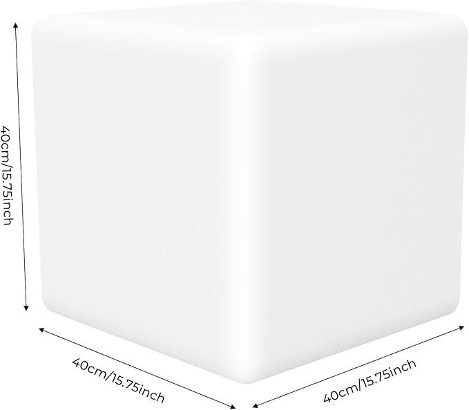 Rechargeable LED Cube Chair, 16 Colors Remote Conctrol Glow Furniture Stool - Image 2