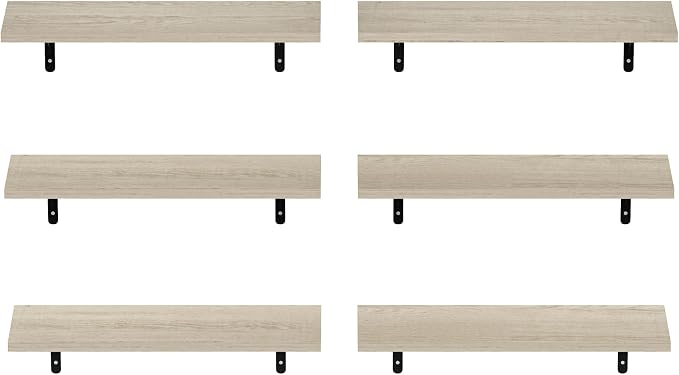 Furinno Rossi Floating Shelves for Wall Set of 6, 18-Inch Wall Shelf, Floating - Image 4