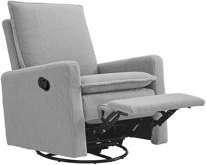 Oxford Baby Uptown Upholstered Glider Recliner Rocking Chair 360° Swivel - Image 6