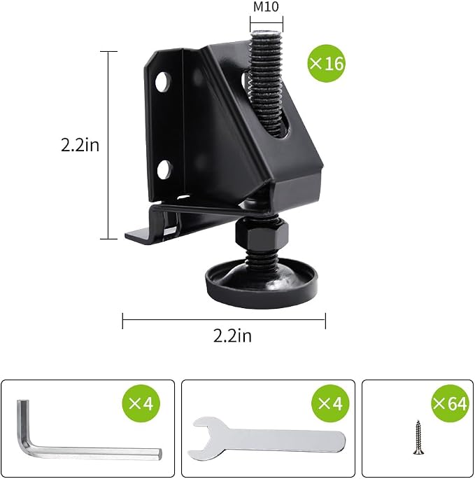 DkOvn Leg Leveler, 16 Pack Heavy Duty Leveling Feet, Adjustable Furniture - Image 5