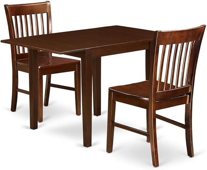 East West Furniture NDNO3-MAH-W 3 Piece Kitchen Table Set by EastWestFurniture