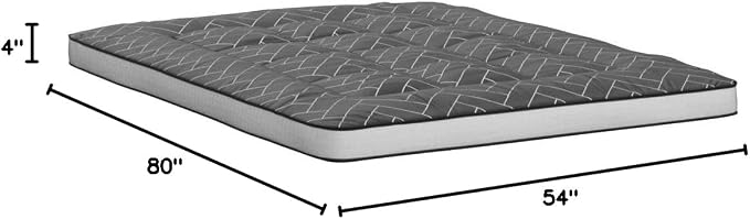 MAXYOYO Black Geometric Pattern Futon Mattress, Japanese Floor Mattress Quilted - Image 2