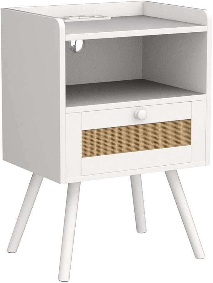 SUPERJARE Nightstands with Charging Station, Bedside Table Set of 2 with PE - Image 5