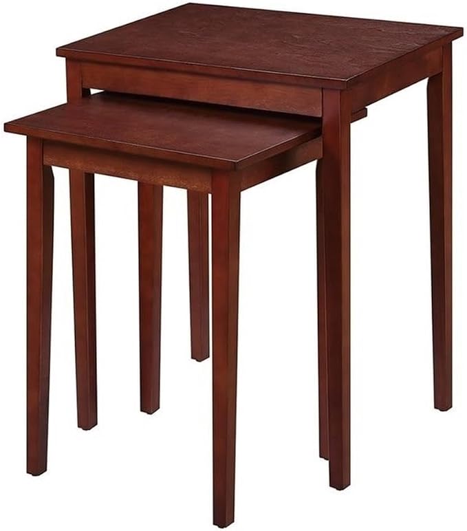 Pemberly Row Modern Nesting End Tables, Mahogany Wood Finish, MDF and Birch by PEMBERLYROW