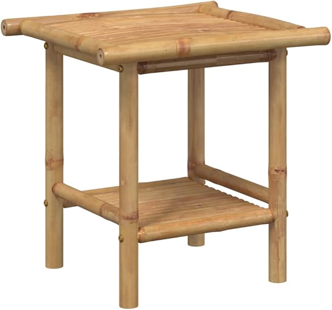 Bamboo Fiber Coffee Table with Storage Shelf, Eco-Friendly Modern Square Design - Image 3