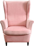 HAOYONG Velvet Wingback Armchair Covers 2-Piece Elastic Stretch Wingback Chair by HAOYONG