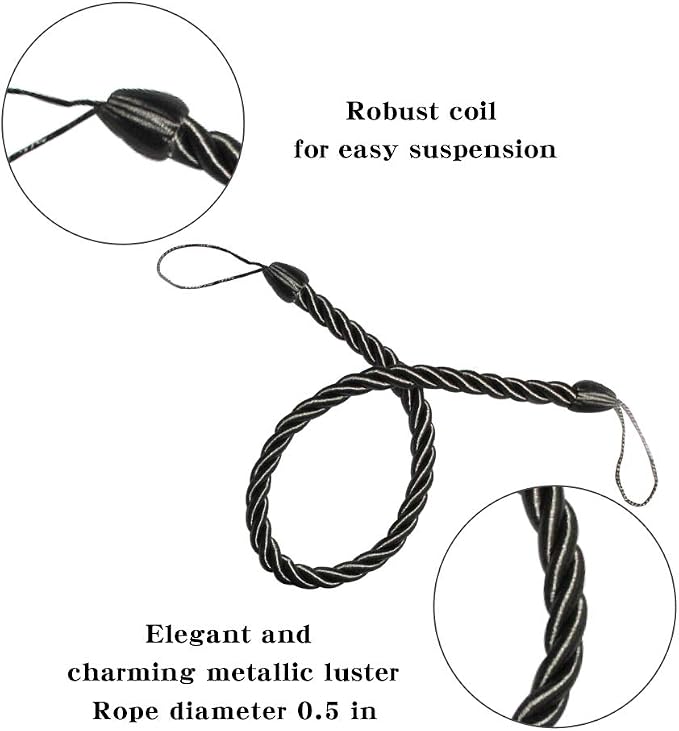 BEL AVENIR Curtain Ropes Tiebacks Tie-Backs, Curtain Handmade Holdbacks - Image 2