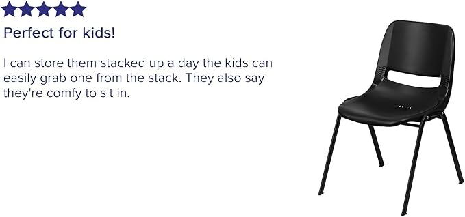 Flash Furniture HERCULES Series 440 lb. Capacity Kid's Black Ergonomic Shell - Image 6