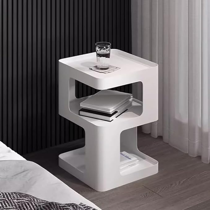 Modern Metal Side Table with Storage, Small End Table - Image 2