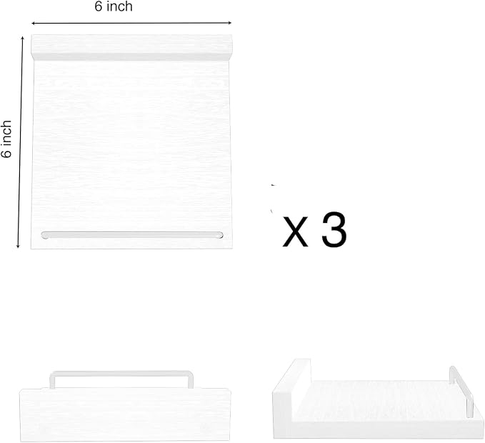 RYOFOBETTO Small Floating Shelf, 6 X 6 Inches Farmhouse Wall Shelves - Image 3
