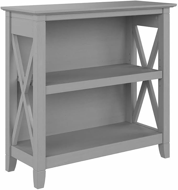 Bush Home Key West Small 2 Shelf Bookcase in Cape Cod Gray, Compact Home by BushHome
