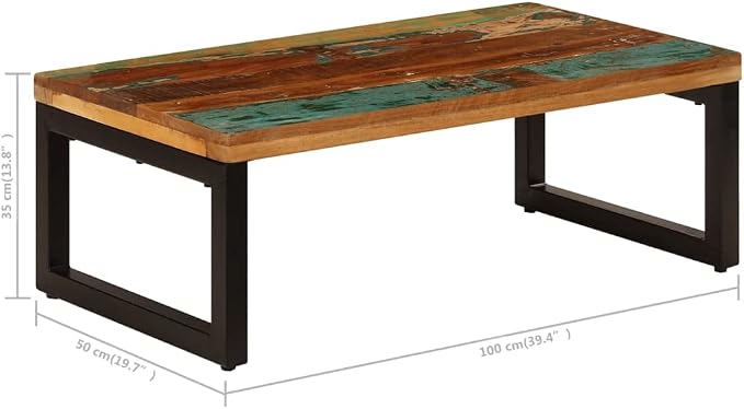 Solid Reclaimed Wood Coffee Table 39.4x19.7x13.8 Inches - Image 2