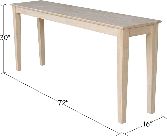 International Concepts Shaker Console Table, 48-Inch Long, Solid Parawood - Image 3