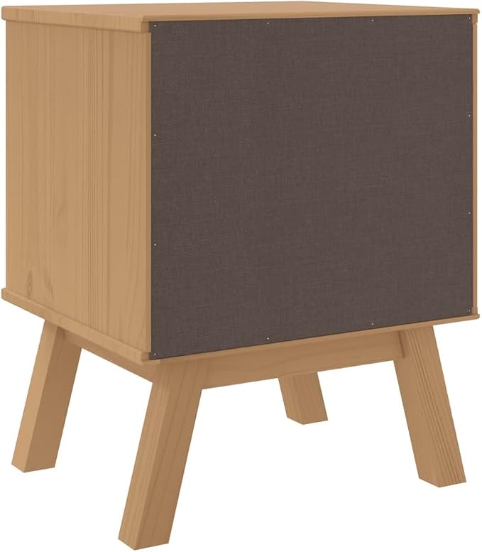 Brown Solid Pinewood Bedside Cabinet - Image 9