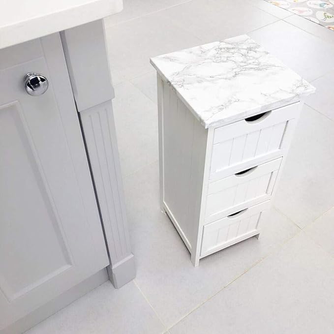practicalWs Glossy Marble Contact Paper Granite White/Grey Kitchen Countertop - Image 3