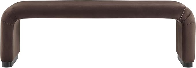 Modway EEI-6734-BLK-CHB Koda Performance Velvet Waterfall Long Bench - Image 5