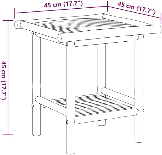 Natural Bamboo Fiber Coffee Table Square Modern Eco-Friendly Furniture - Image 2