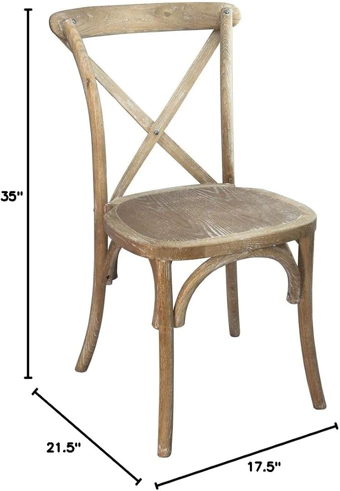 EMMA + OLIVER 2-Pack Wooden X-Back Dining Chair - Image 2