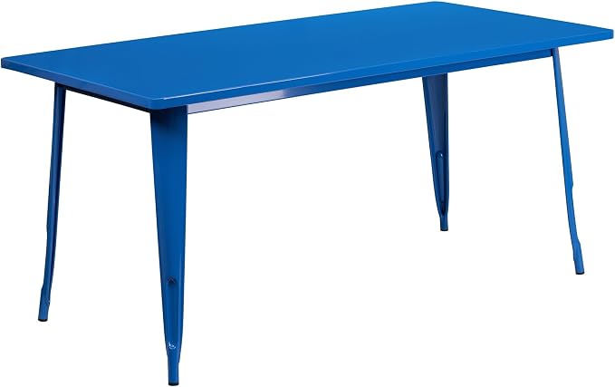 Flash Furniture Charis Commercial Grade 31.5" x 63" Rectangular Blue Metal - Image 4