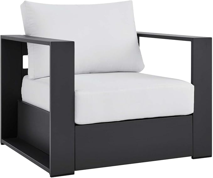 Modway Tahoe Aluminum 4-Piece Outdoor Patio Set in Gray White - Image 4
