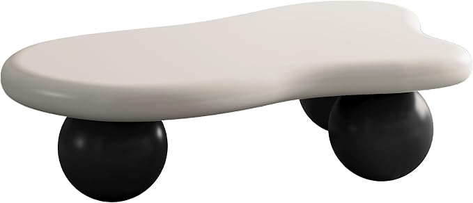 47.2” Cloud Coffee Table with 3 Ball Legs, Modern Irregular Center Table - Image 8