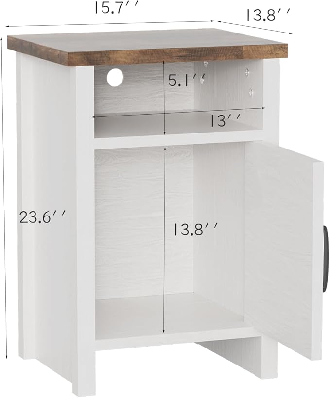 YESHOMY Farmhouse Modern Nightstand - Image 2