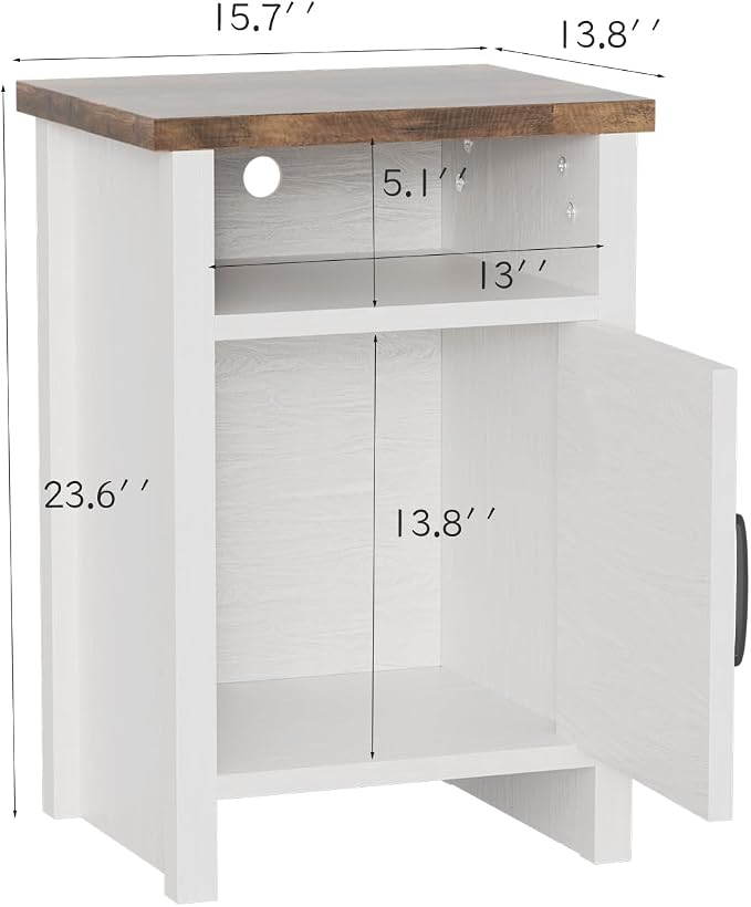 YESHOMY Farmhouse Modern Nightstand - Image 3