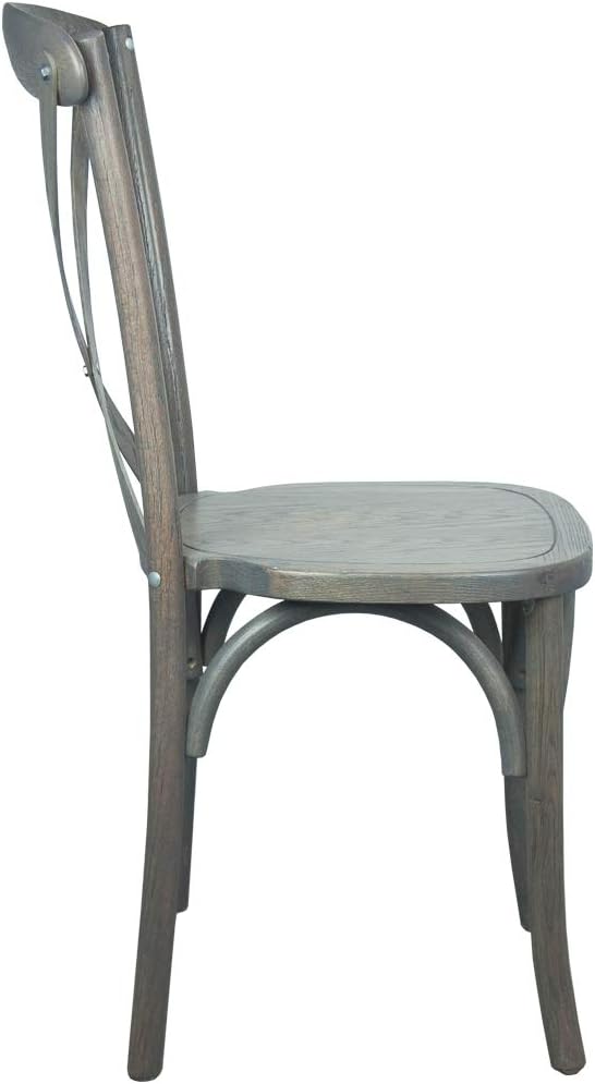 EMMA + OLIVER Grey X-Back Chair - Image 5