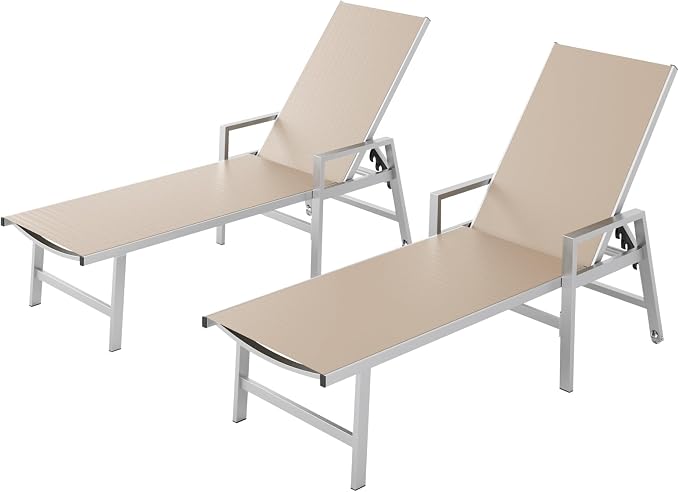 Patio Chaise Lounge Chair Outdoor Set of 2 by Vexwalx