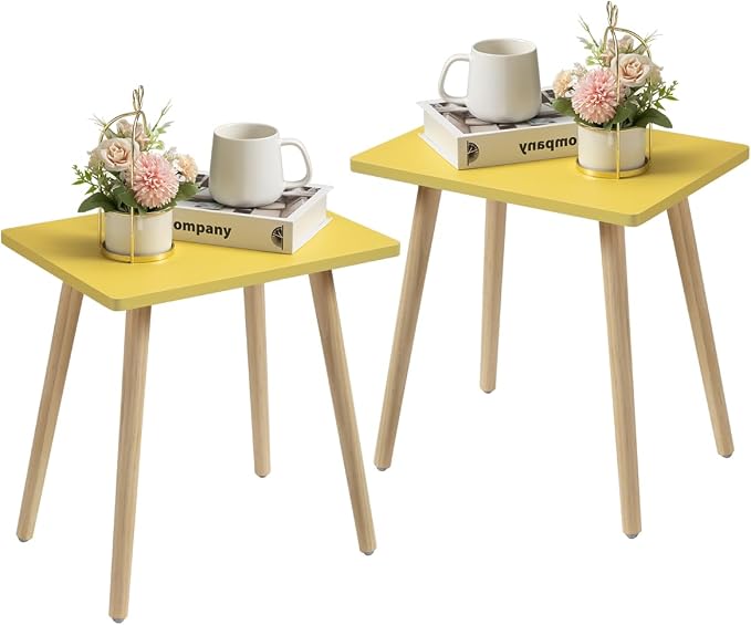 FORAOFUR Side Tables Living Room Set of 2, Small Wooden Table Accent Table by FORAOFUR