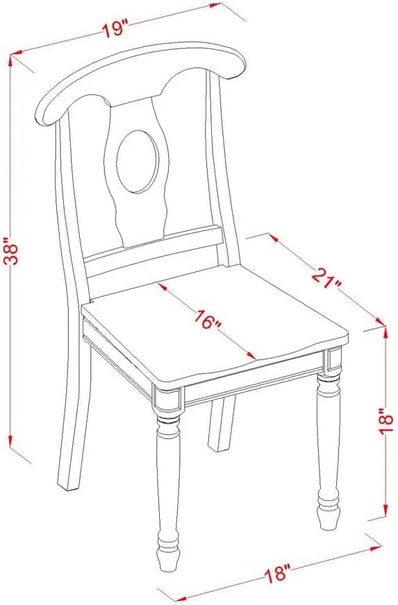 East West Furniture KEC-LWH-W Kenley Dinette Chairs - Image 3