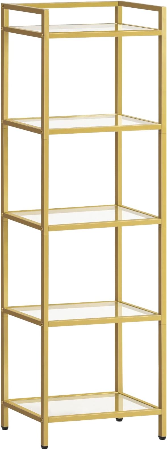 HOOBRO 5-Tier Gold Shelf, Narrow Book Shelf, Display Cabinet by HOOBRO