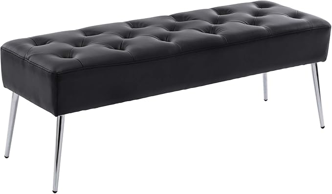DUHOME Button-Tufted Ottoman Bench, Upholstered Bedroom Benches Footrest Stool by DuhomeElegantLifestyle