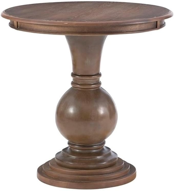 Pemberly Row Round Wood Accent Table, 26.5" High, Rustic Natural Finish by PEMBERLYROW