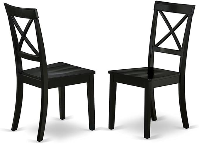 East West Furniture BOC-BLK-W Boston Dining Room Chairs by EastWestFurniture