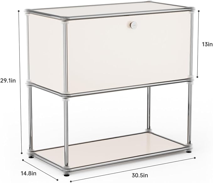 Modern Storage Cabinet White D Versatile Free-Standing Organizer - Image 3