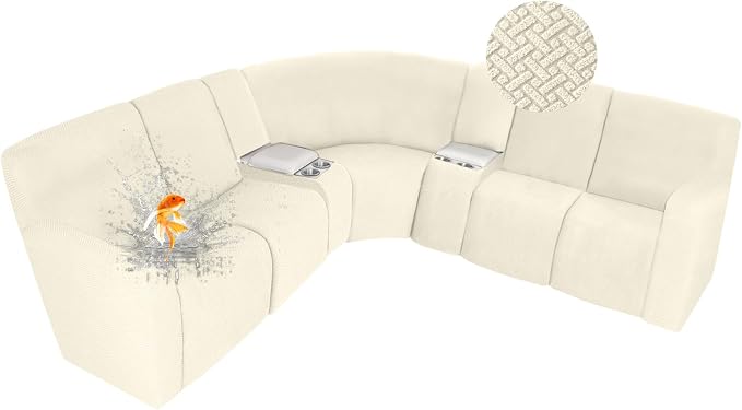 ALIECOM 100% Waterproof Recliner Sectional Couch Covers L Shape Stretch Corner by ALIECOM