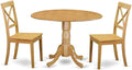 East West Furniture DLBO3-OAK-W 3 Piece Dining Set Contains a Round Dining Room by EastWestFurniture