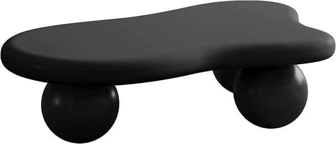 47.2” Cloud Coffee Table with 3 Ball Legs, Modern Irregular Center Table - Image 9