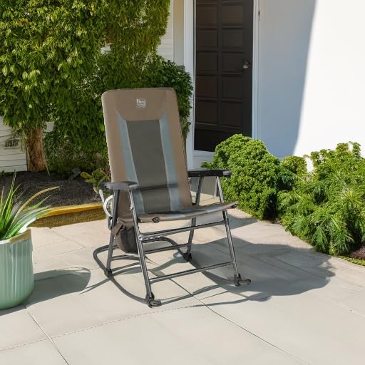 TIMBER RIDGE Outdoor Folding Rocking Chair, Hard Armrests - Image 5