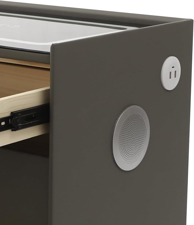 Smart Nightstand with Charging Station, Adjustable LED, USB Ports, Fingerprint - Image 7