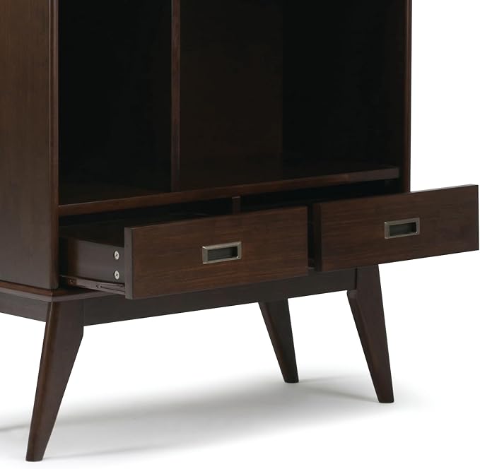 SIMPLIHOME Draper 35 inch Mid-Century Modern Bookcase and Storage Unit in - Image 7