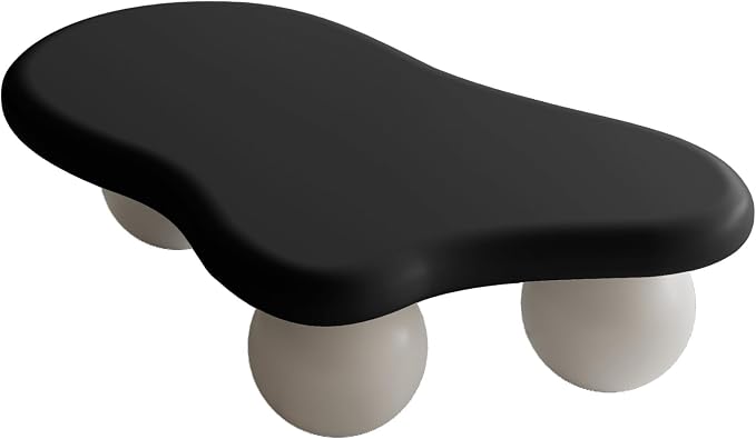 40” Cloud Coffee Table with 3 Ball Legs, Modern Irregular Center Table - Image 9