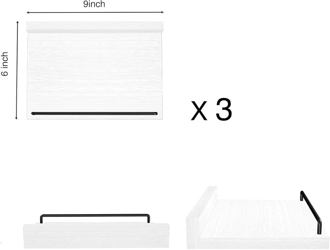 RYOFOBETTO Small Floating Shelf, 6X9 Inches Farmhouse Wall Shelves - Image 3